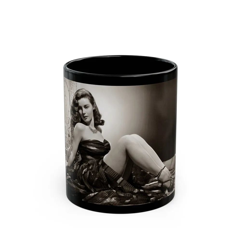 Elaine Stewart #132 (Vintage Female Icon) Black Coffee Mug-11oz-Go Mug Yourself