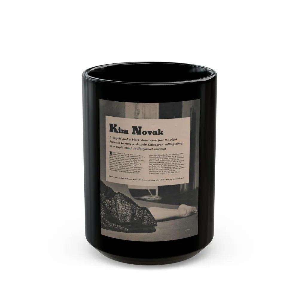 Kim Novak #384 - Fabulous Females Mag. Issue #1 '55 - 1 B&W Photo (Vintage Female Icon) Black Coffee Mug-15oz-Go Mug Yourself