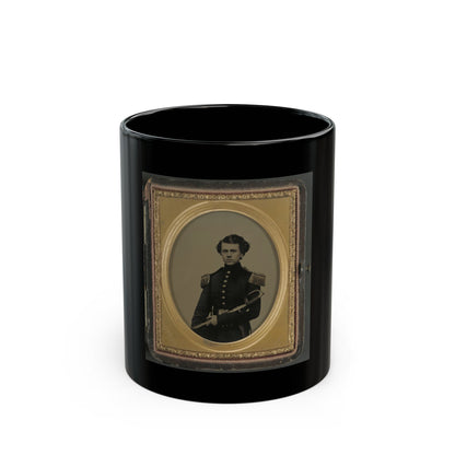 Unidentified Officer In Union Uniform With Sword (U.S. Civil War) Black Coffee Mug