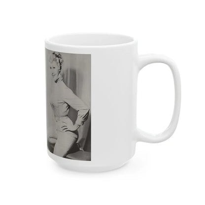 Greta Thyssen #44 - Pose! Pocket Mag. July '58 - 2 B&W Photos & Caption (Vintage Female Icon) White Coffee Mug-Go Mug Yourself