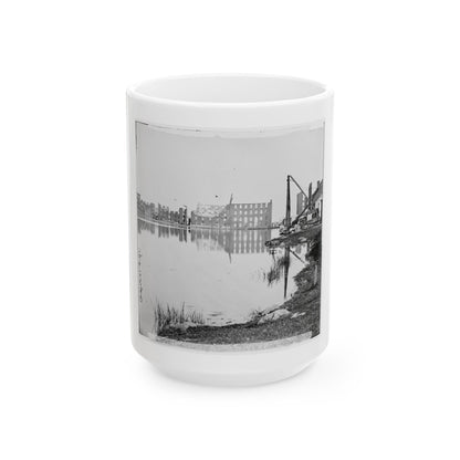 Richmond, Va. Ruined Buildings On Banks Of The Canal Basin (U.S. Civil War) White Coffee Mug