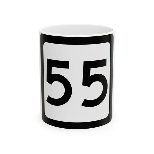 WV-55 (Virginia) (Road Sign) White Coffee Mug-11oz-Go Mug Yourself
