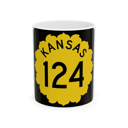K-124 1962 (Kansas) (Road Sign) White Coffee Mug