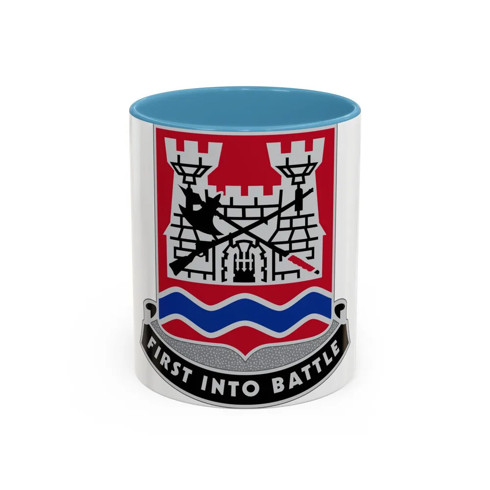 898 Engineer Battalion (U.S. Army) Accent Coffee Mug-11oz-Light Blue-Go Mug Yourself