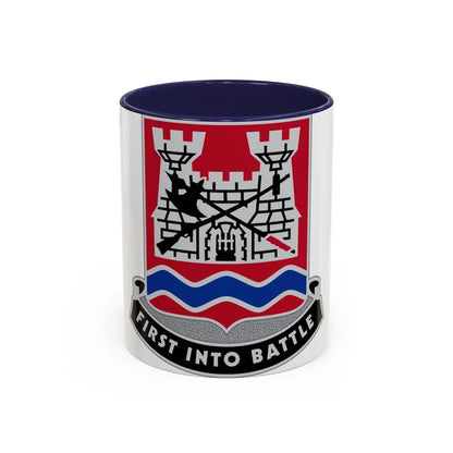 898 Engineer Battalion (U.S. Army) Accent Coffee Mug-11oz-Navy-Go Mug Yourself