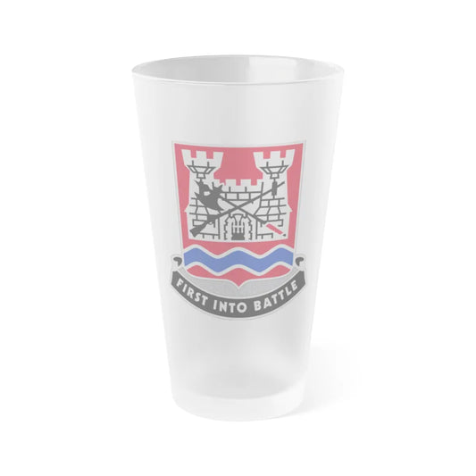 898 Engineer Battalion (U.S. Army) Frosted Pint Glass 16oz-Go Mug Yourself