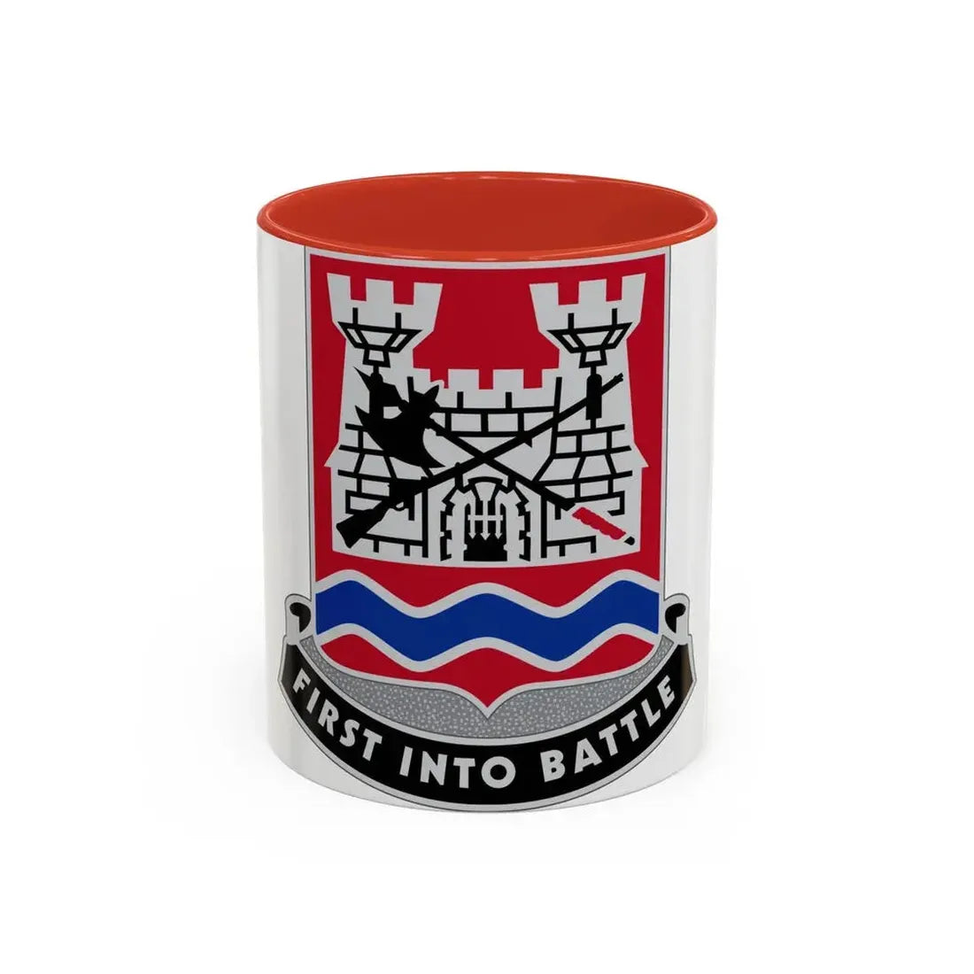 898 Engineer Battalion (U.S. Army) Accent Coffee Mug 11oz Red - Go Mug Yourself