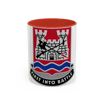 898 Engineer Battalion (U.S. Army) Accent Coffee Mug 11oz Red - Go Mug Yourself