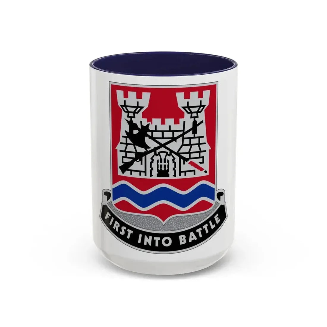 898 Engineer Battalion (U.S. Army) Accent Coffee Mug 15oz Navy - Go Mug Yourself