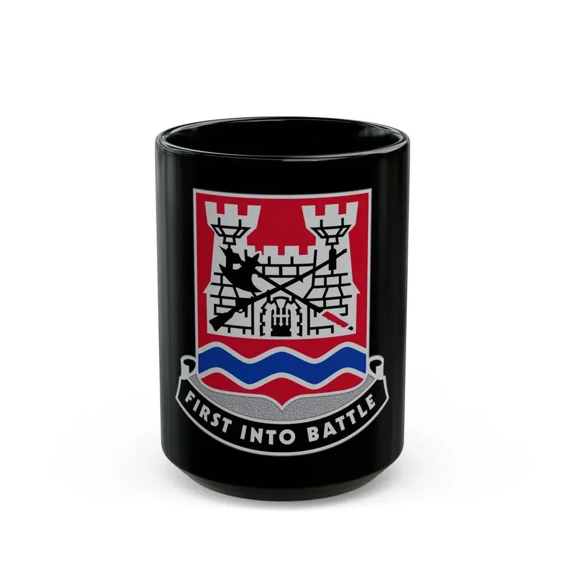 898 Engineer Battalion (U.S. Army) Black Coffee Mug 15oz - Go Mug Yourself