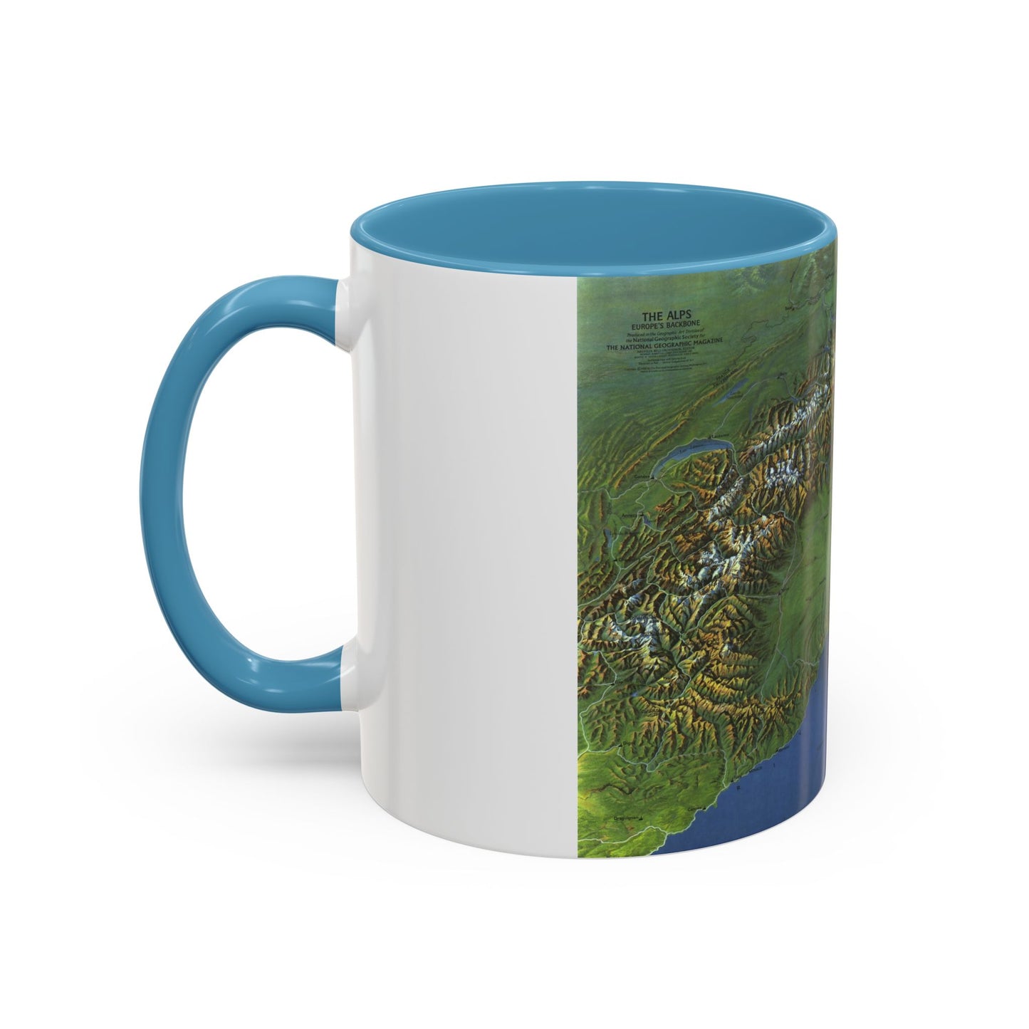 Alps, The - Europe's Backbone (1965) (Map) Accent Coffee Mug