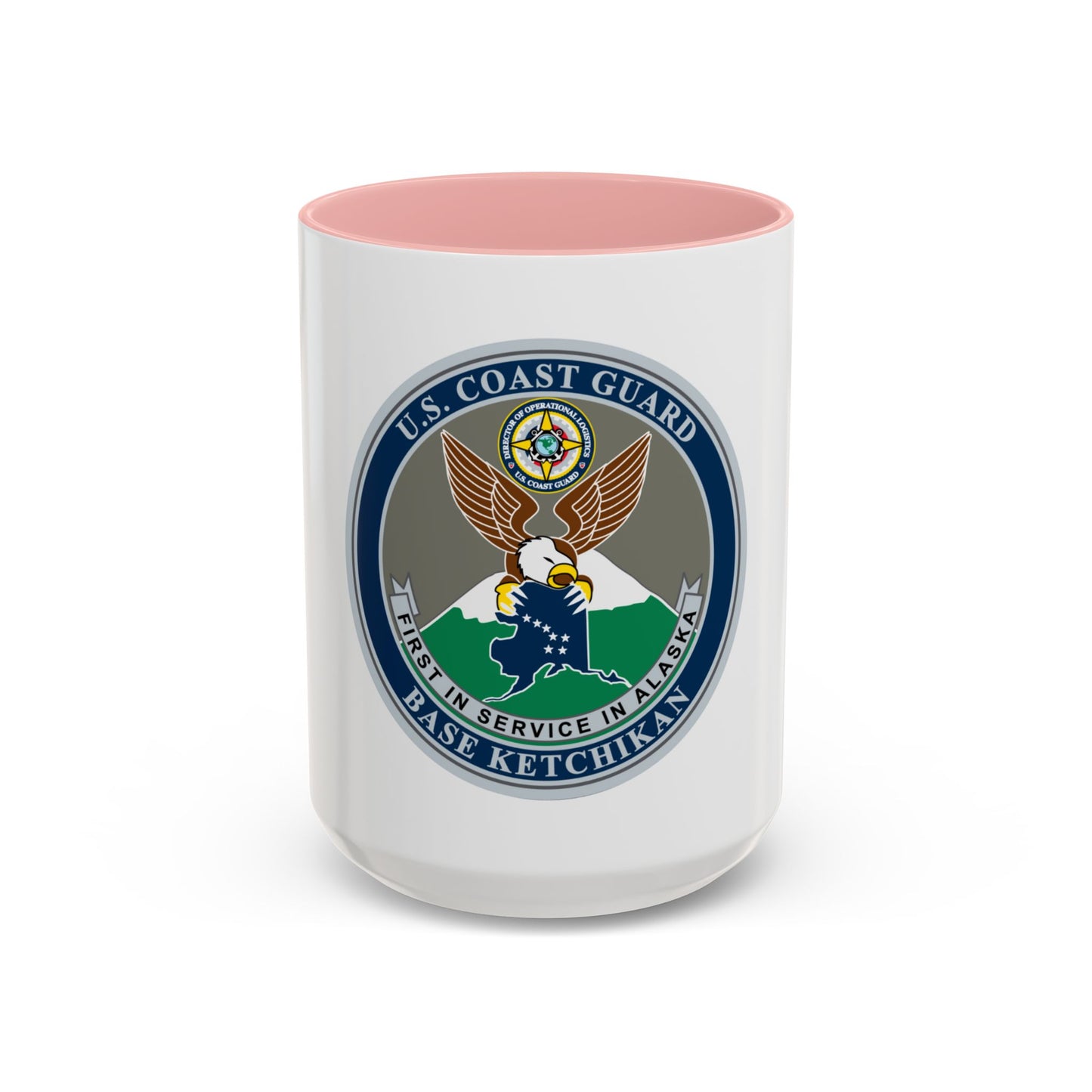 USCG Base Ketchikan (U.S. Coast Guard) Accent Coffee Mug