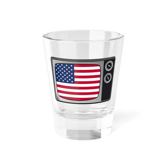 U.S. flag on television (United States) Shot Glass 1.5oz