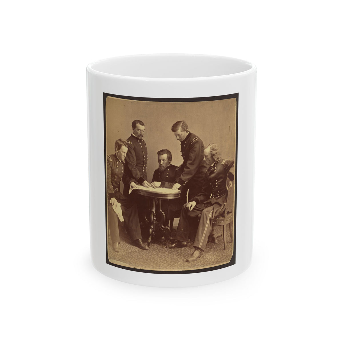 Sheridan And His Generals (U.S. Civil War) White Coffee Mug