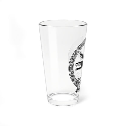 State emblem of Mongolia 1992 monochrome (Mongolia) (Coat of Arms) Pint Glass 16oz