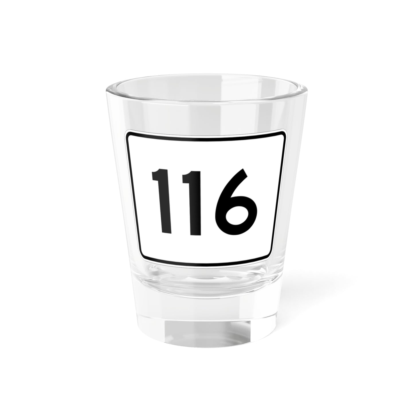 MA Route 116 (Massachusetts) (Road Sign) Shot Glass 1.5oz