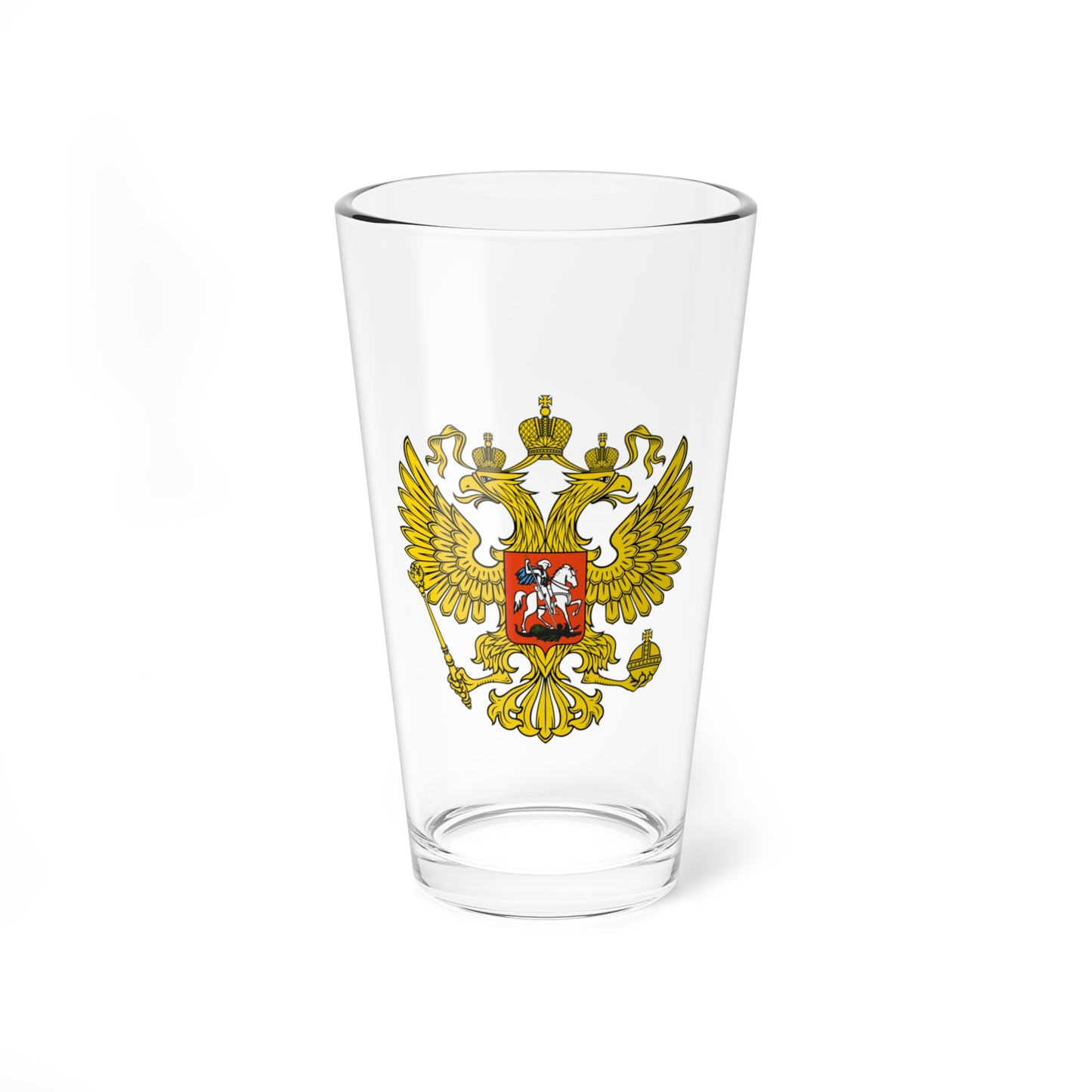 Silhouette - black - Coat of Arms of the Russian Federation (Russia) (Coat of Arms) Pint Glass 16oz