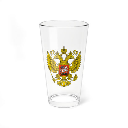 Silhouette - black - Coat of Arms of the Russian Federation (Russia) (Coat of Arms) Pint Glass 16oz