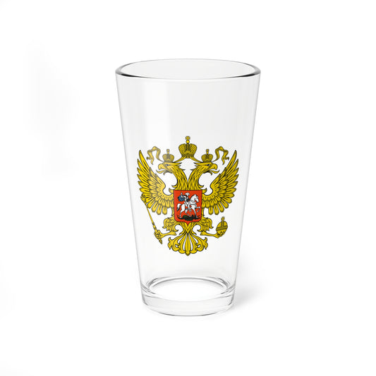 Silhouette - black - Coat of Arms of the Russian Federation (Russia) (Coat of Arms) Pint Glass 16oz