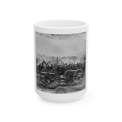 The Peninsula, Va. A 12-Pdr. Howitzer Gun Captured By Butterfield's Brigade Near Hanover Court House, May 27, 1862 (U.S. Civil War) White Coffee Mug