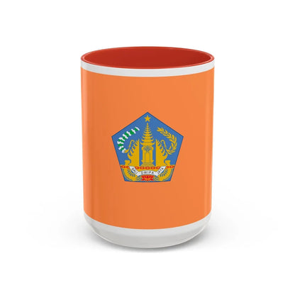 Flag of Bali Indonesia - Accent Coffee Mug-15oz-Red-Go Mug Yourself