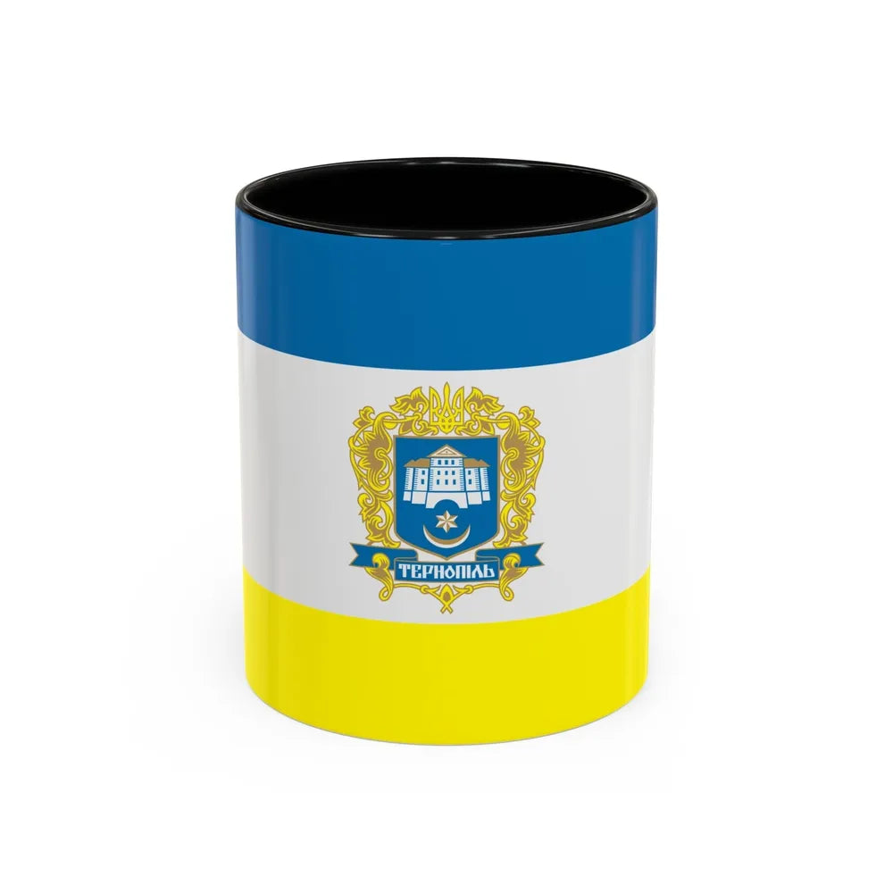 Flag of Ternopil Ukraine - Accent Coffee Mug-11oz-Black-Go Mug Yourself