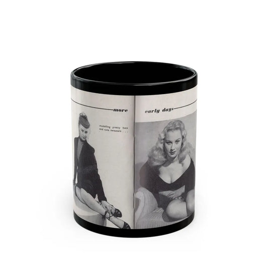 Norma Sykes #154 - 66 PHOTOGRAPHS OF Sabrina U.K. Pocket Mag. Pages 38 & 39 (Vintage Female Icon) Black Coffee Mug-11oz-Go Mug Yourself