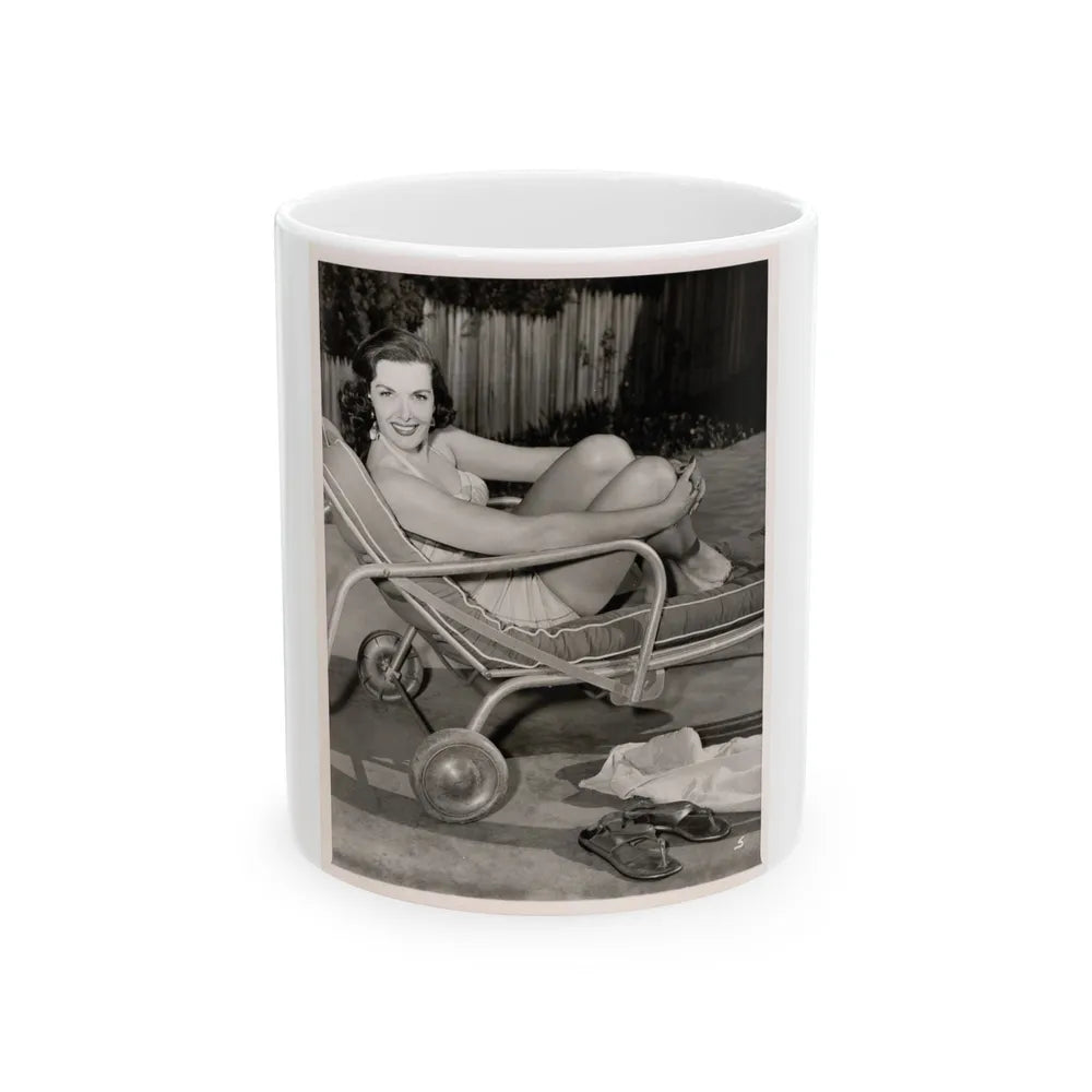 Jane Russell #132 (Vintage Female Icon) White Coffee Mug-11oz-Go Mug Yourself