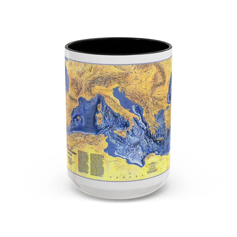 Mediterranean Seafloor (1982) (Map) Accent Coffee Mug-15oz-Black-Go Mug Yourself