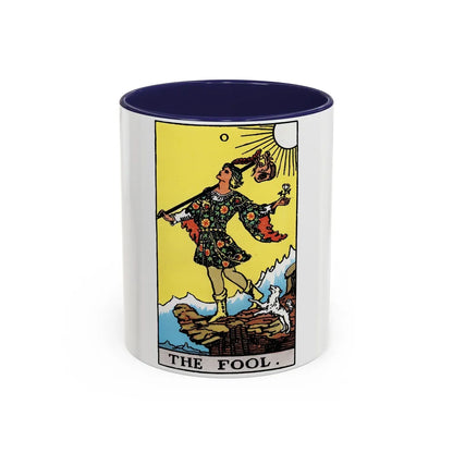 The Fool (Tarot Card) Accent Coffee Mug-11oz-Navy-Go Mug Yourself