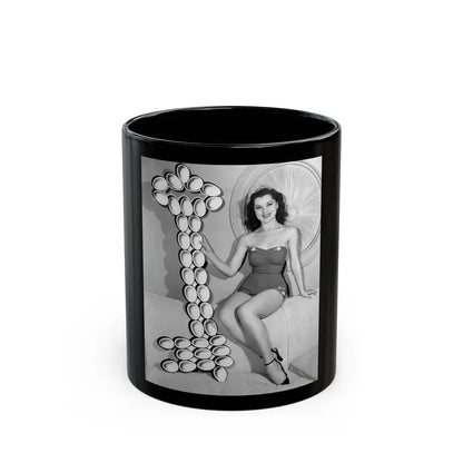 Debra Paget #599 (Vintage Female Icon) Black Coffee Mug-11oz-Go Mug Yourself