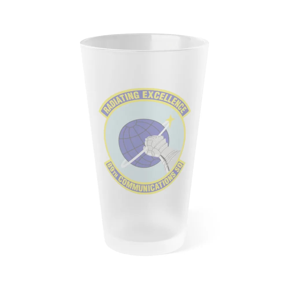 89th Communications Squadron (U.S. Air Force) Frosted Pint Glass 16oz-Go Mug Yourself