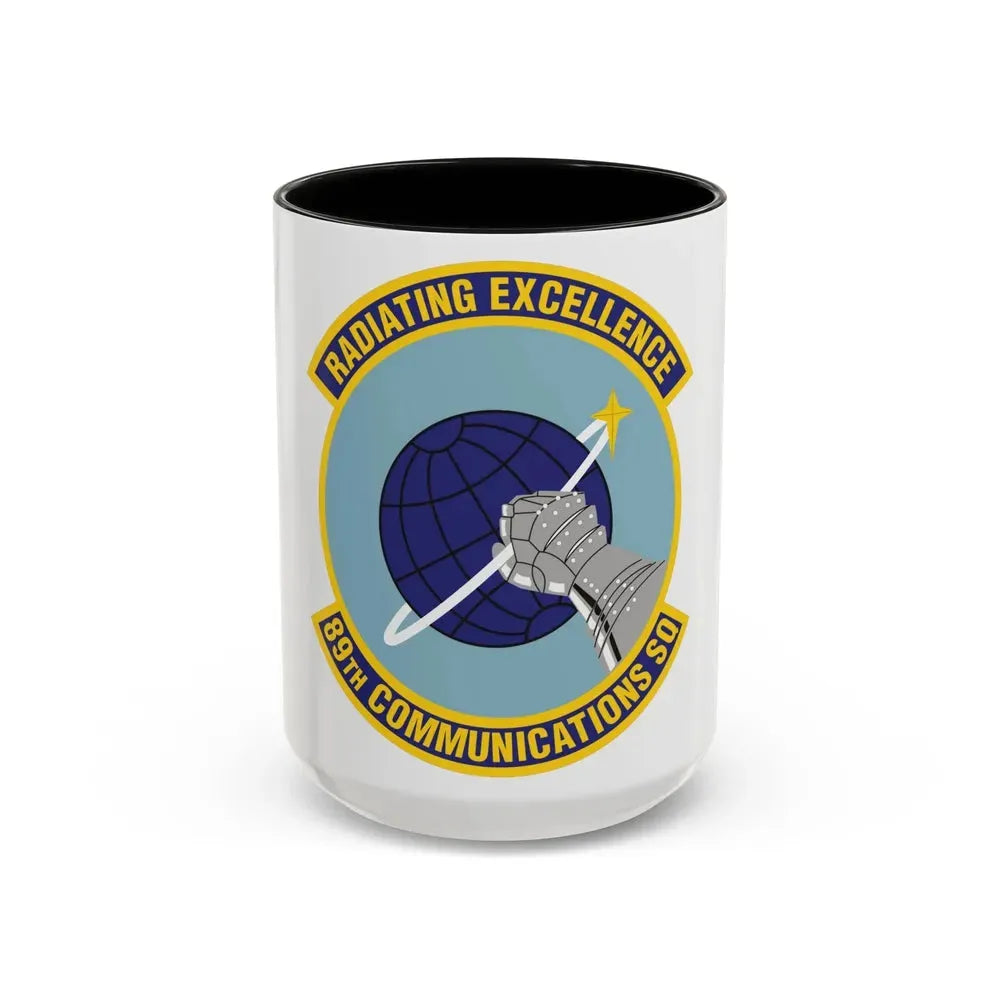 89th Communications Squadron (U.S. Air Force) Accent Coffee Mug 15oz Black - Go Mug Yourself