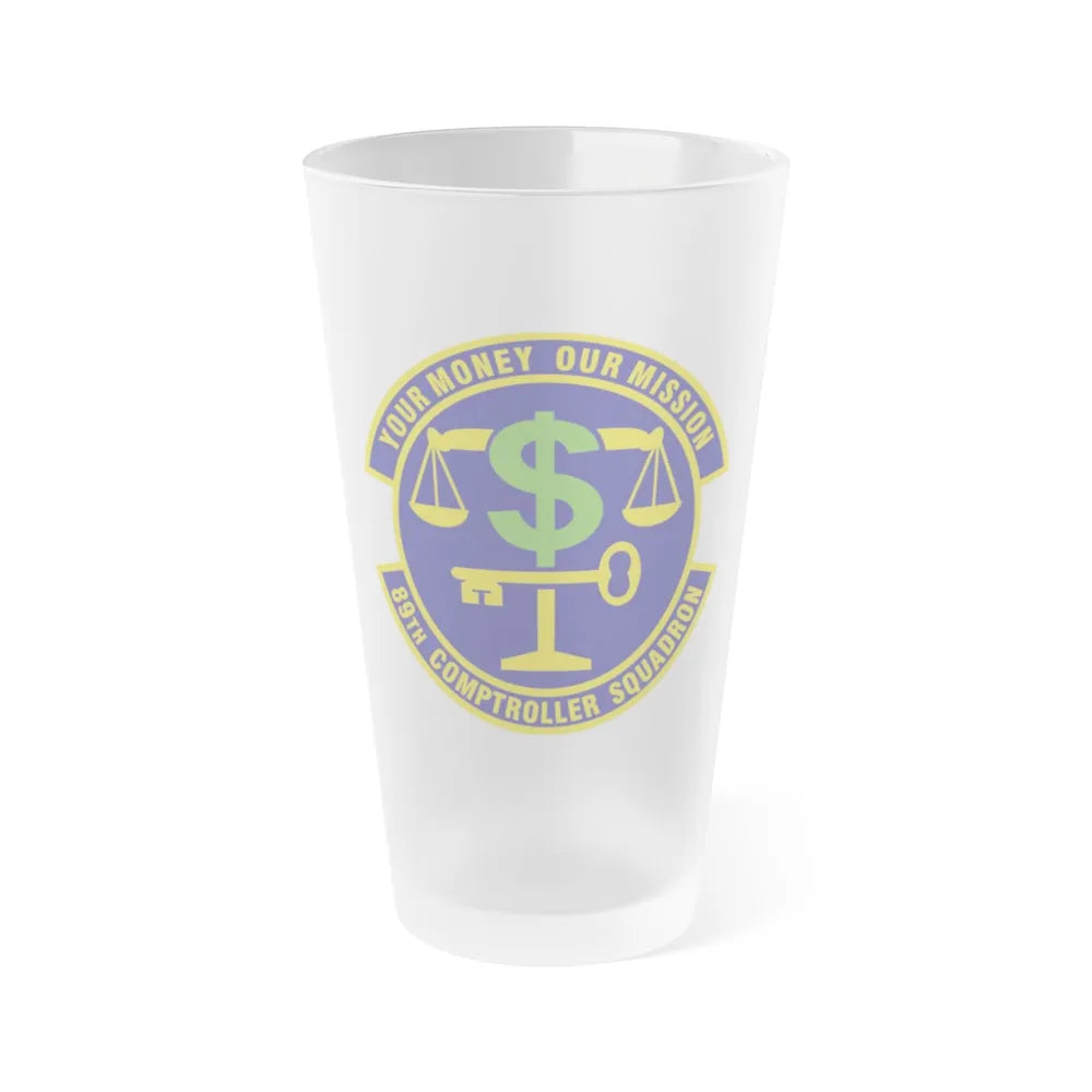 89th Comptroller Squadron (U.S. Air Force) Frosted Pint Glass 16oz-16oz-Frosted-Go Mug Yourself