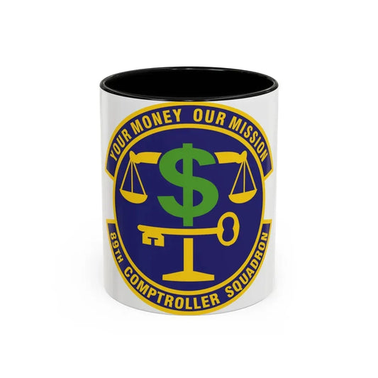 89th Comptroller Squadron (U.S. Air Force) Accent Coffee Mug 11oz Black - Go Mug Yourself
