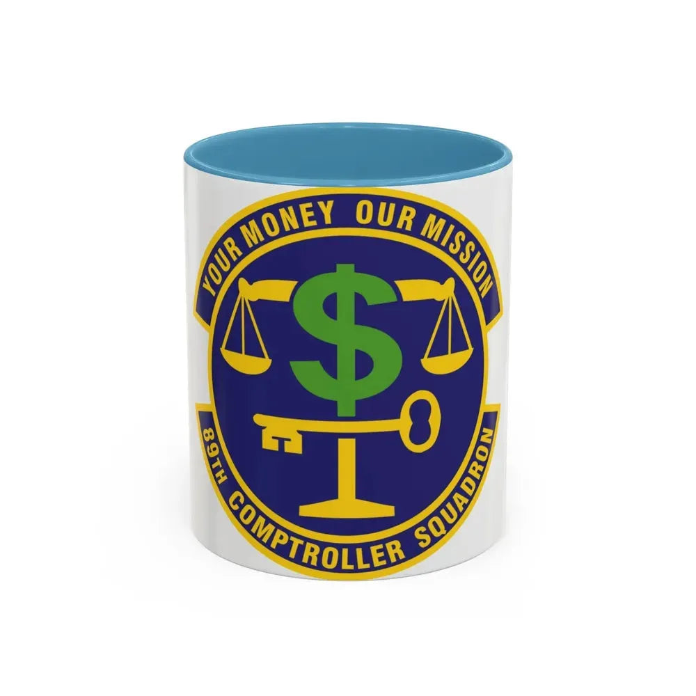 89th Comptroller Squadron (U.S. Air Force) Accent Coffee Mug 11oz Light Blue - Go Mug Yourself