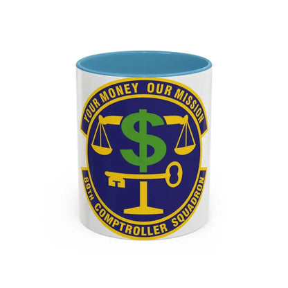 89th Comptroller Squadron (U.S. Air Force) Accent Coffee Mug 11oz Light Blue - Go Mug Yourself