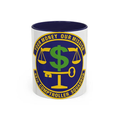 89th Comptroller Squadron (U.S. Air Force) Accent Coffee Mug 11oz Navy - Go Mug Yourself