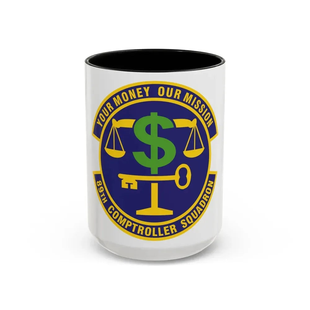 89th Comptroller Squadron (U.S. Air Force) Accent Coffee Mug 15oz Black - Go Mug Yourself