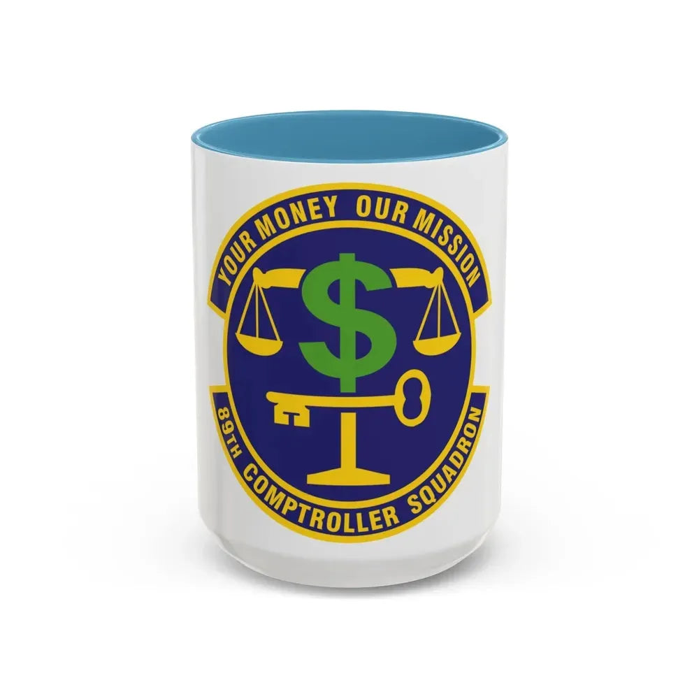 89th Comptroller Squadron (U.S. Air Force) Accent Coffee Mug 15oz Light Blue - Go Mug Yourself