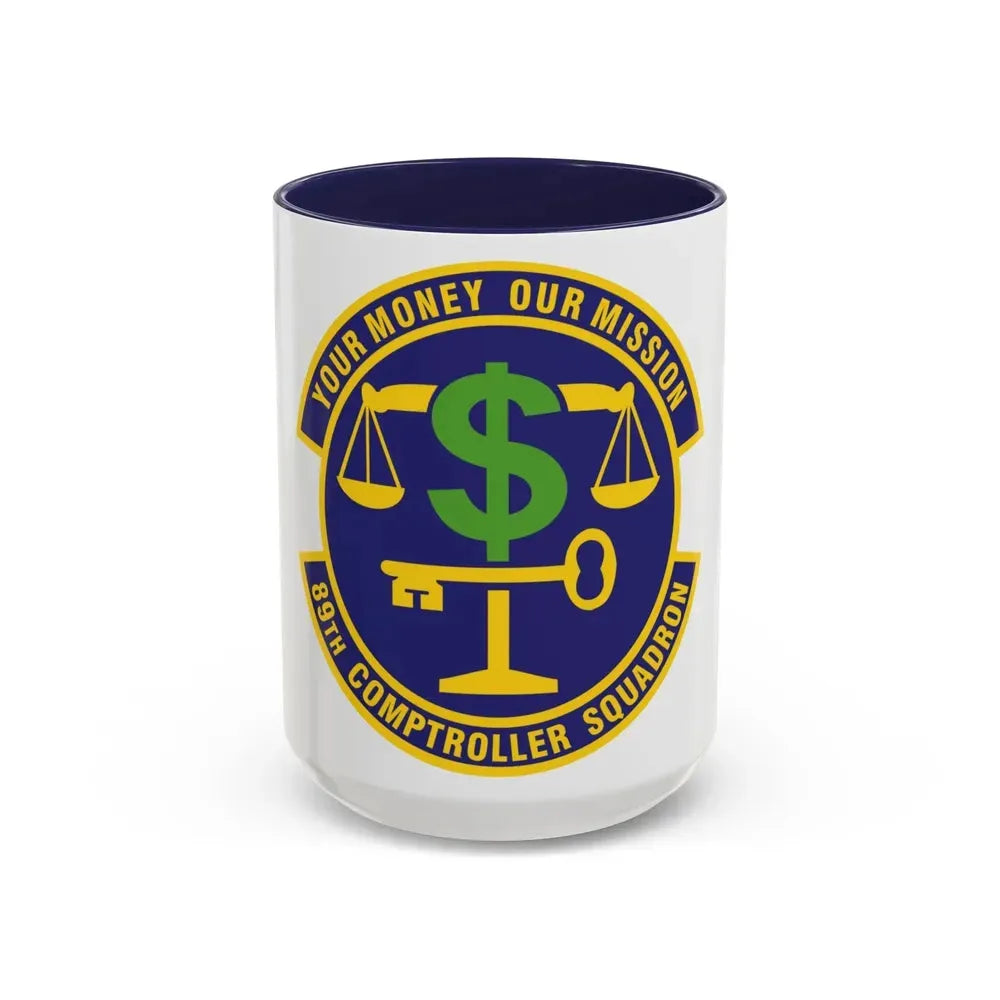 89th Comptroller Squadron (U.S. Air Force) Accent Coffee Mug 15oz Navy - Go Mug Yourself