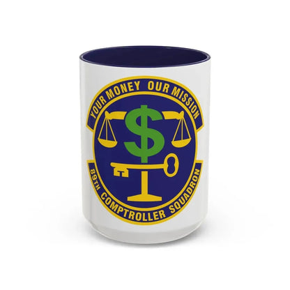 89th Comptroller Squadron (U.S. Air Force) Accent Coffee Mug 15oz Navy - Go Mug Yourself