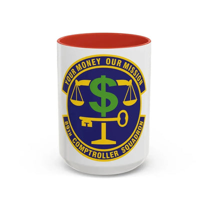 89th Comptroller Squadron (U.S. Air Force) Accent Coffee Mug 15oz Red - Go Mug Yourself