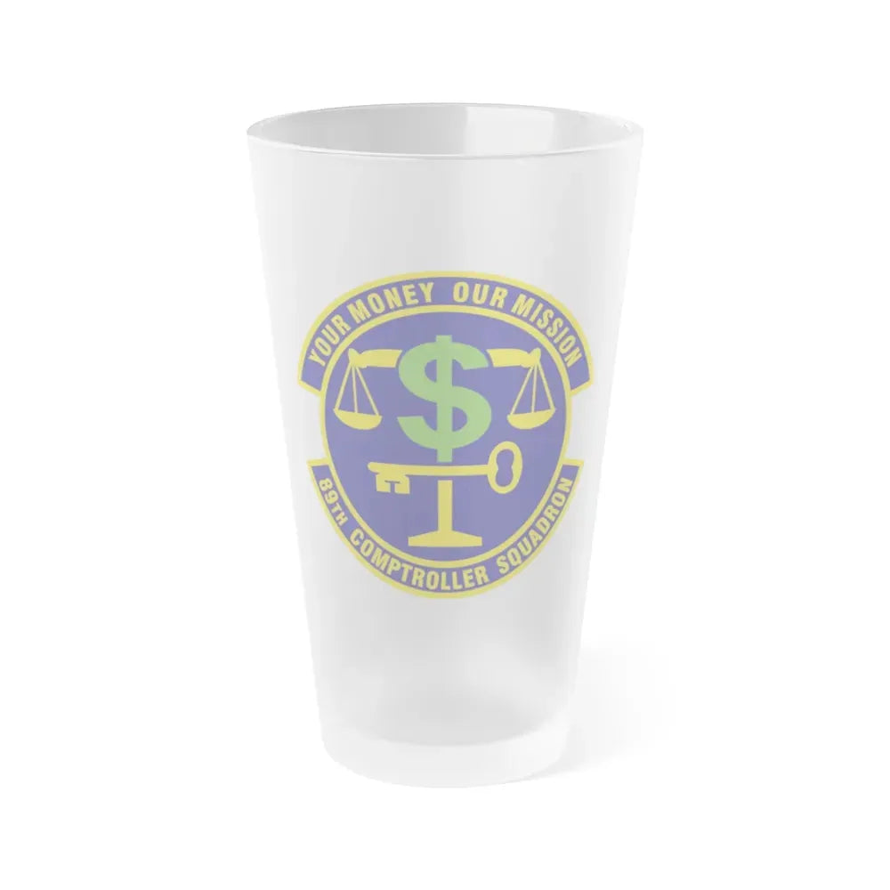 89th Comptroller Squadron (U.S. Air Force) Frosted Pint Glass 16oz 16oz Frosted - Go Mug Yourself
