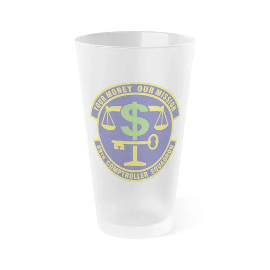 89th Comptroller Squadron (U.S. Air Force) Frosted Pint Glass 16oz 16oz Frosted - Go Mug Yourself