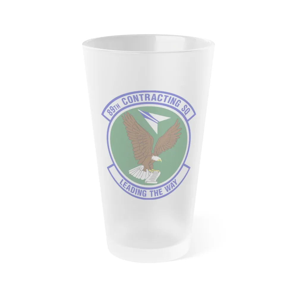 89th Contracting Squadron (U.S. Air Force) Frosted Pint Glass 16oz-16oz-Frosted-Go Mug Yourself