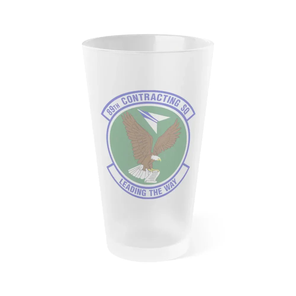 89th Contracting Squadron (U.S. Air Force) Frosted Pint Glass 16oz 16oz Frosted - Go Mug Yourself