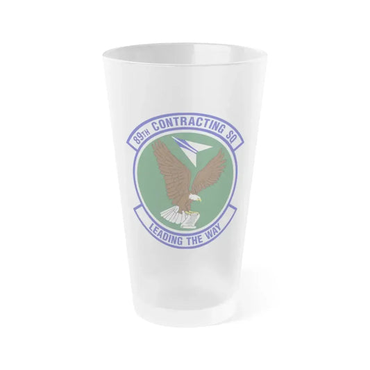 89th Contracting Squadron (U.S. Air Force) Frosted Pint Glass 16oz 16oz Frosted - Go Mug Yourself