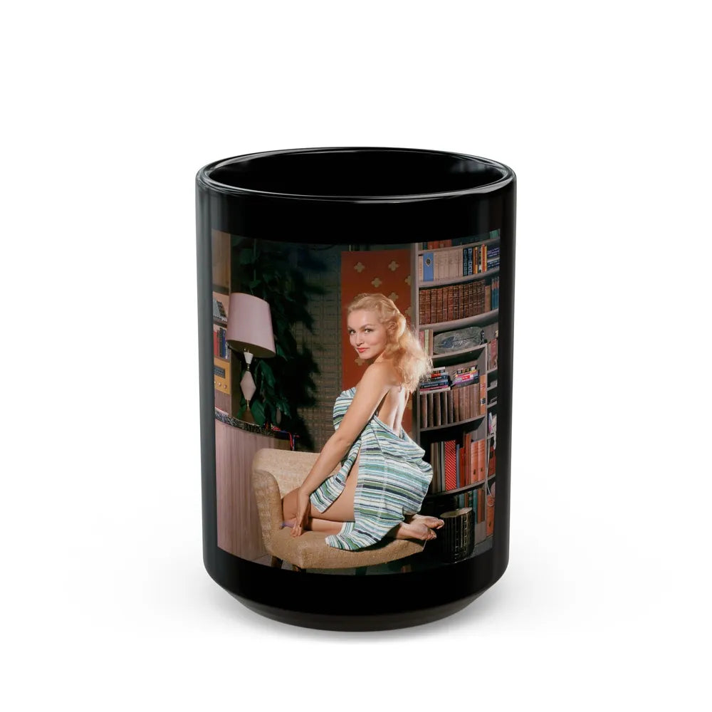 Julie Newmar #674 (Vintage Female Icon) Black Coffee Mug-15oz-Go Mug Yourself