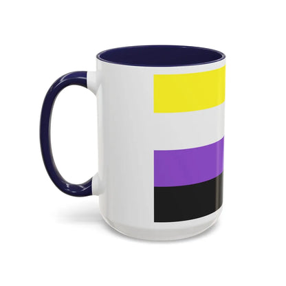 Nonbinary Pride Flag - Accent Coffee Mug-Go Mug Yourself